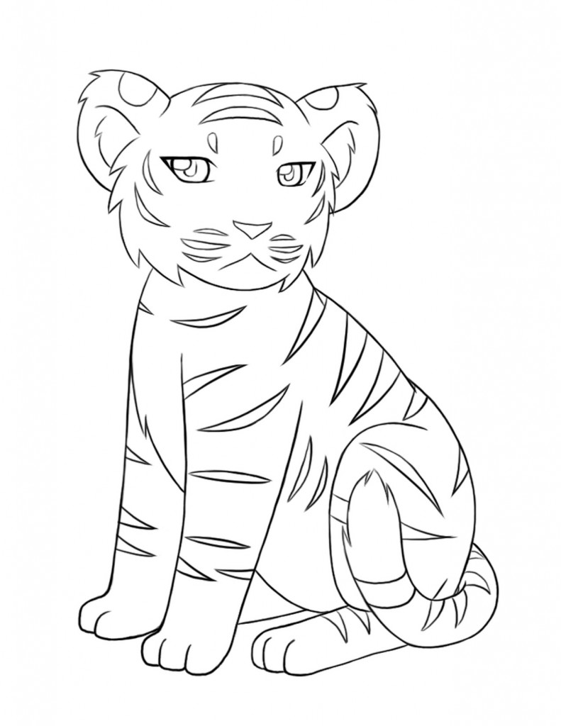 Baby Tiger Coloring Page Animal Place