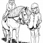 Horse Coloring Page Kids With Pony Photo