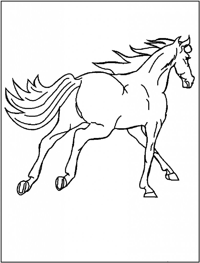 Running Horse Coloring Pages Picture – Animal Place