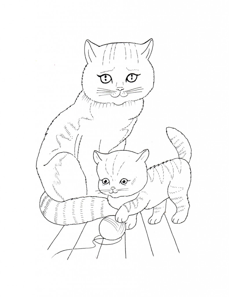 Cat Coloring Pages for Kids – Animal Place