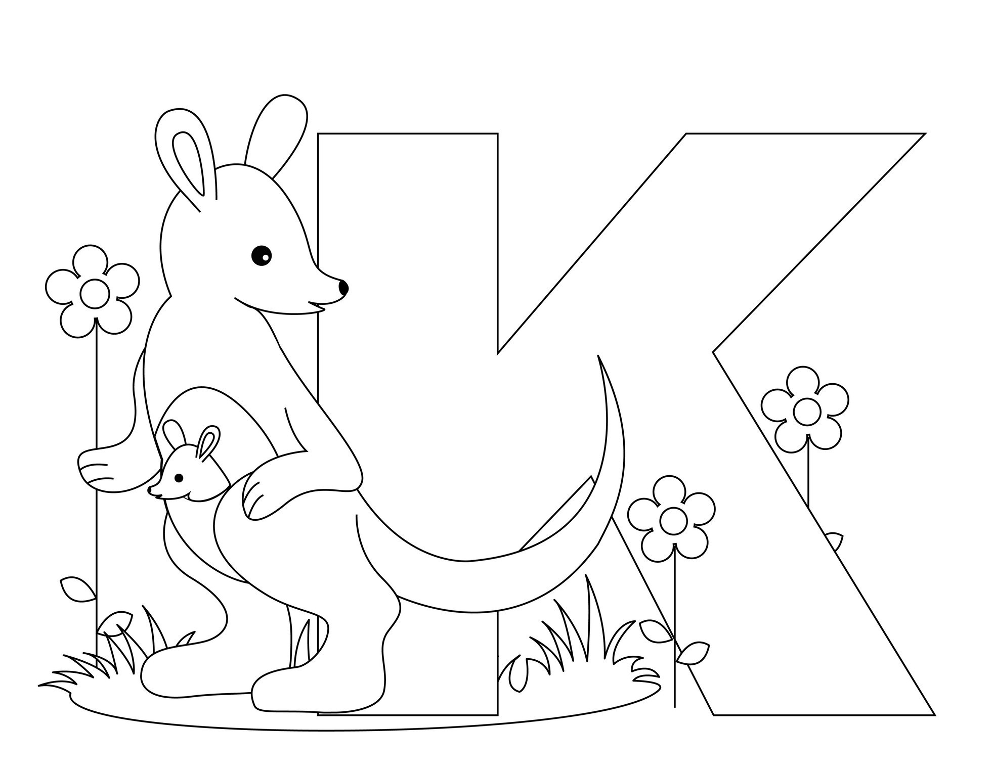 Download Free Printable Kangaroo Coloring Pages For Kids | Animal Place