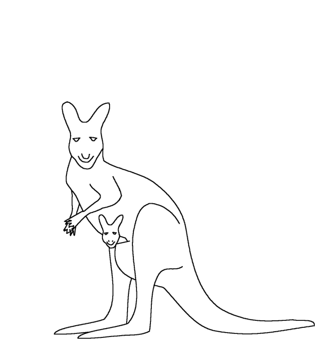 Download Free Printable Kangaroo Coloring Pages For Kids | Animal Place