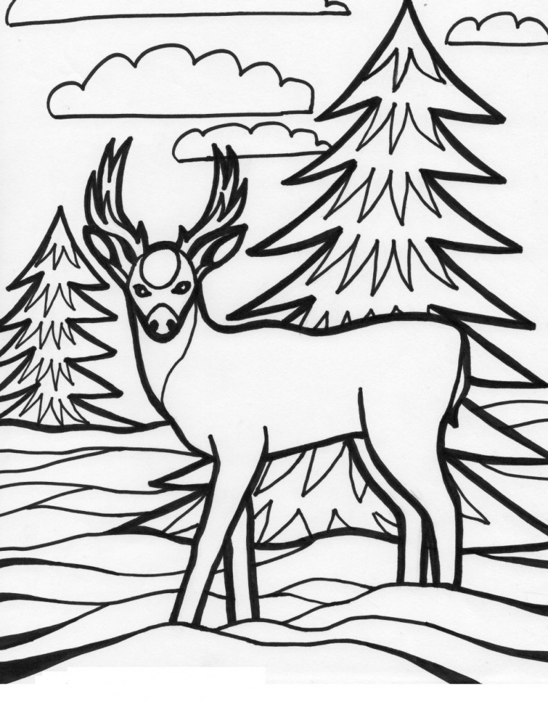 Deer Coloring Page – Animal Place