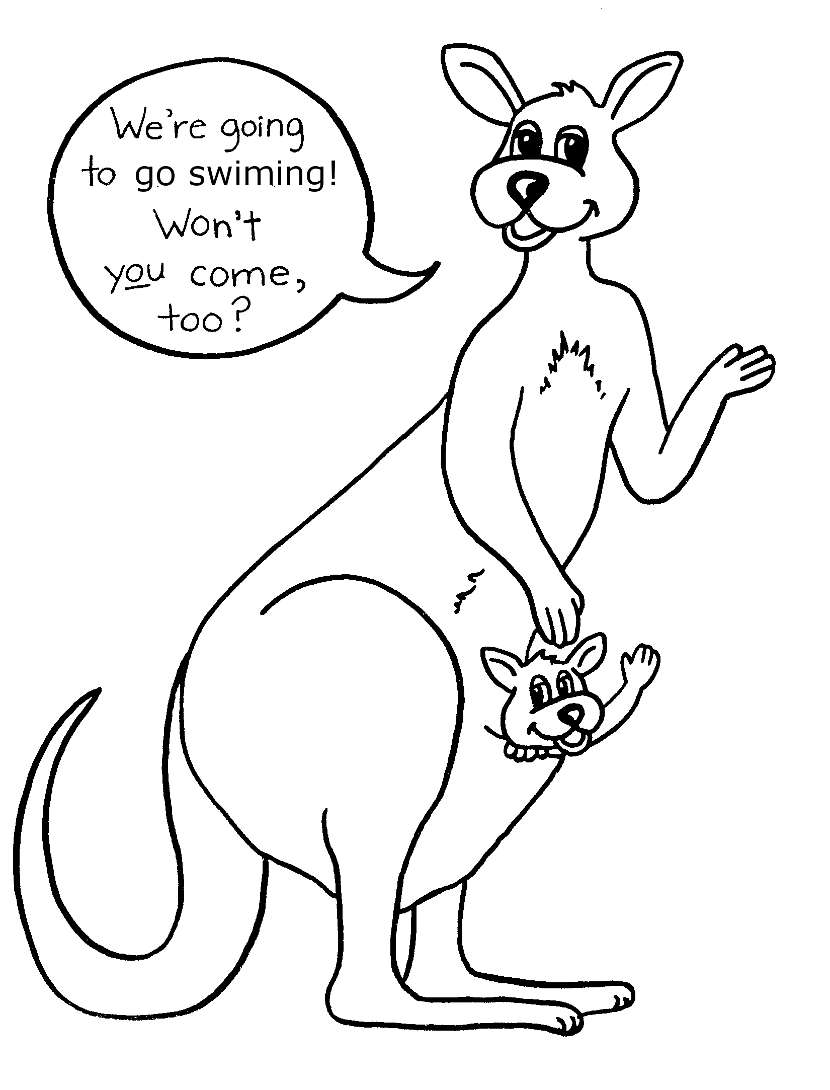 Download Free Printable Kangaroo Coloring Pages For Kids | Animal Place