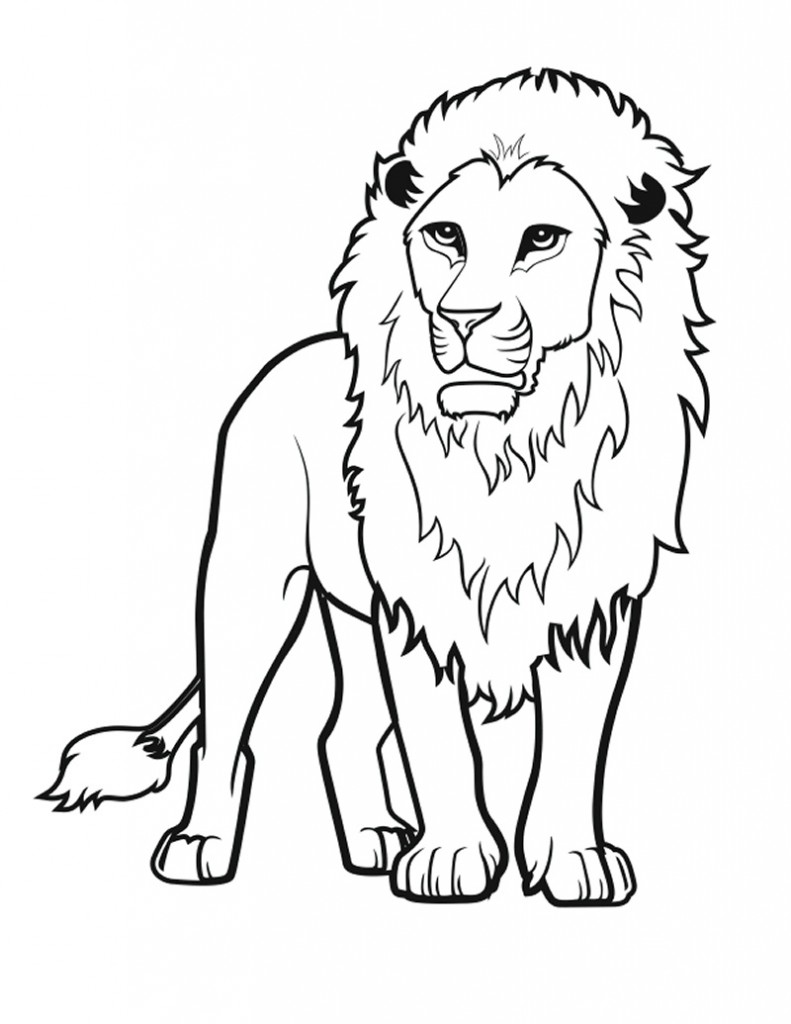 Lion Coloring Pages for Kids Picture – Animal Place