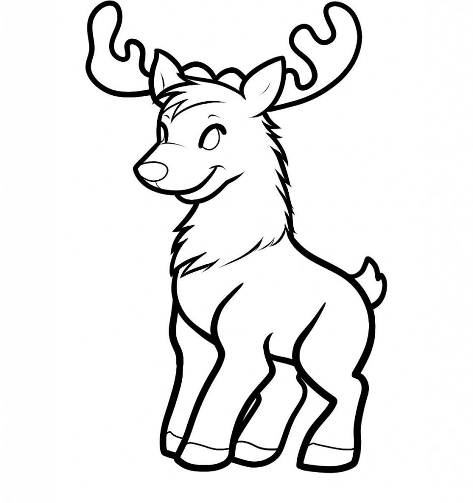 Reindeer Coloring Page for Kids Image - Animal Place